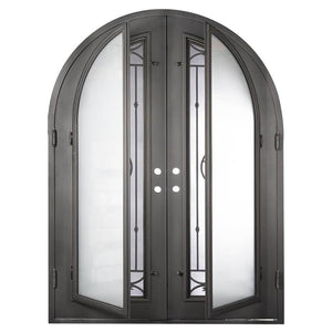 PINKYS Lone Star Black Steel Double Full Arch Doors