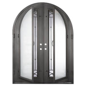 Lone Star full arch top double front door with dual-pane energy efficient glass.