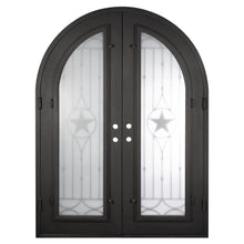 Load image into Gallery viewer, PINKYS Lone Star Black Steel Double Full Arch Doors