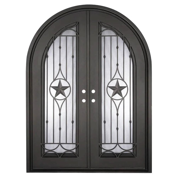 Line Star round top iron french door with thermal barrier.