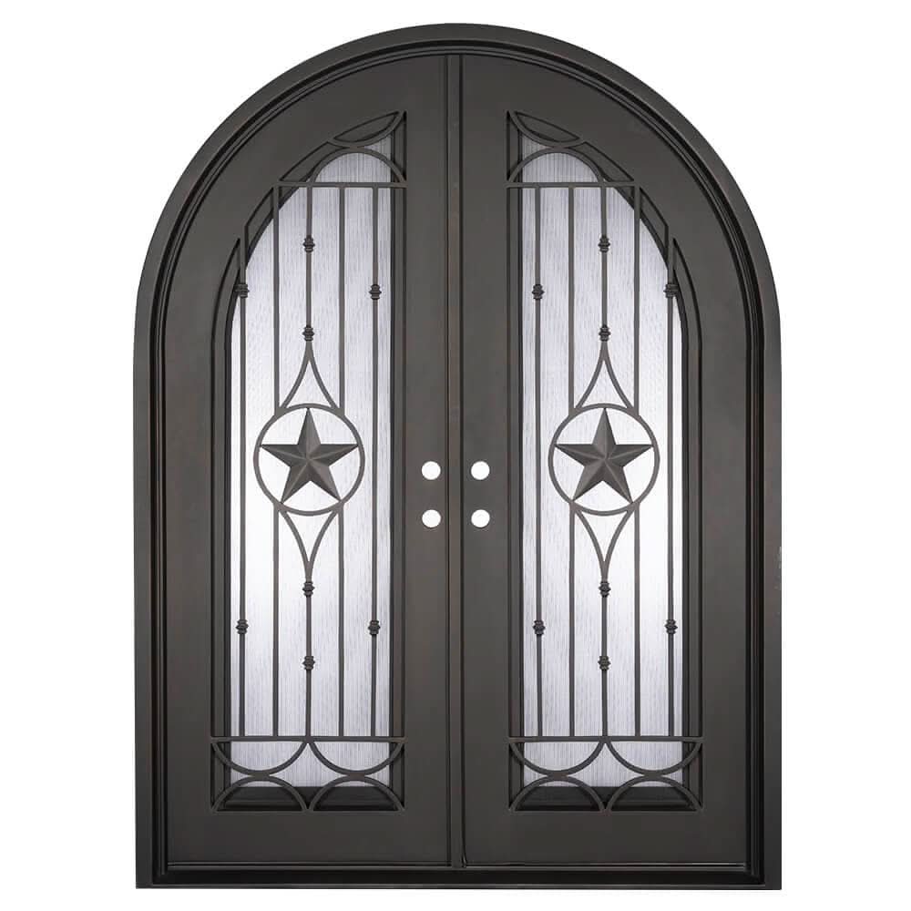 Line Star full arch top iron french door thermally broken.