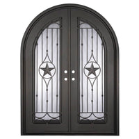 PINKYS Lone Star Black Steel Double Full Arch Doors