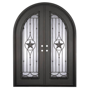 PINKYS Lone Star Black Steel Double Full Arch Doors