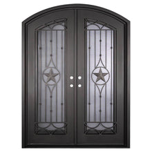 Load image into Gallery viewer, PINKYS Lone Star Black Steel Double Arch Doors w/ screen