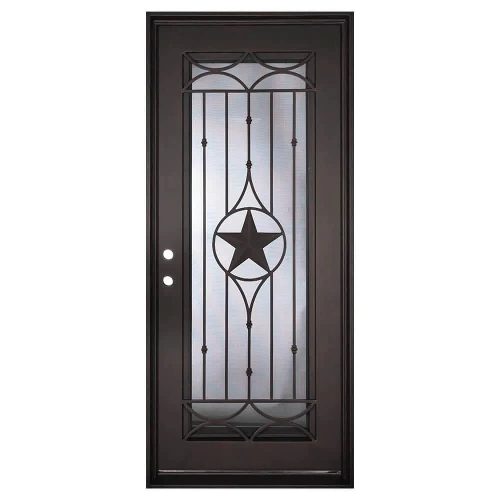 Lone Star thermally broken single flat door in bronze color.