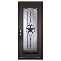 PINKYS Lone Star Black Iron Single Flat Door w/ Screen