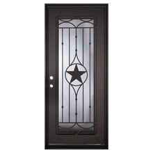 Load image into Gallery viewer, PINKYS Lone Star Black Iron Single Flat Door w/ Screen
