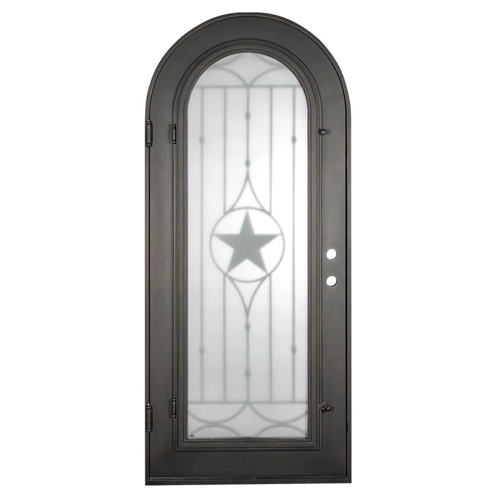 Lone Star full arch top metal door thermally broken in matte black.