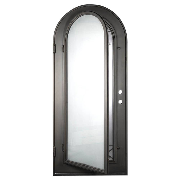 Lone Star single full arch entry door with thermal break in bronze color.