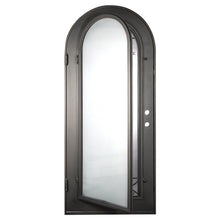 Load image into Gallery viewer, PINKYS Lone Star Single Full Arch Black Steel Door w/ Screen
