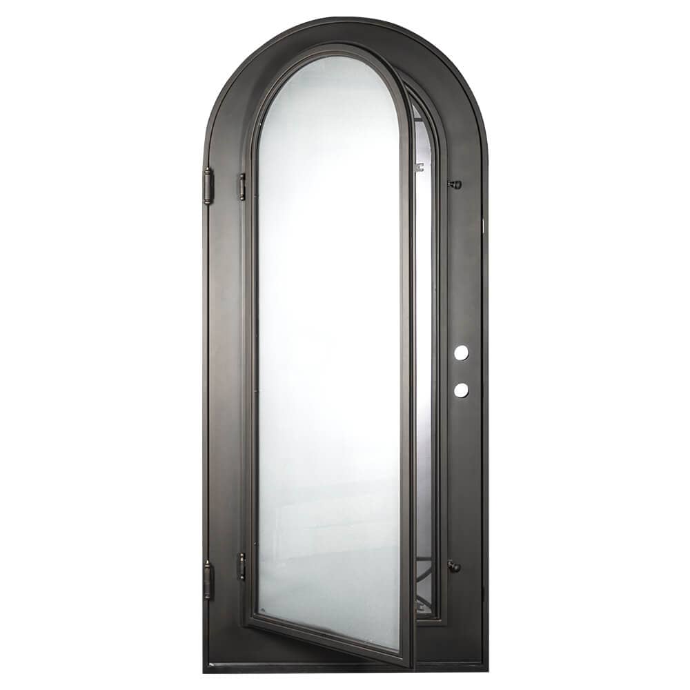 Lone Star black cold rolled metal single radius top door with double glass.