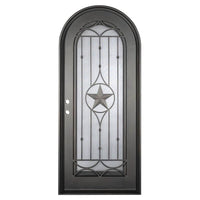 PINKYS Lone Star Black Steel Single Full Arch Door