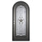 PINKYS Lone Star Single Full Arch Black Steel Door w/ Screen