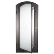 Lone Star single soft arch top single front door with energy efficient glass.
