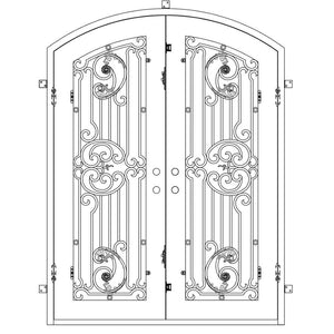 PINKYS Manhattan Black Steel Double Arch Doors