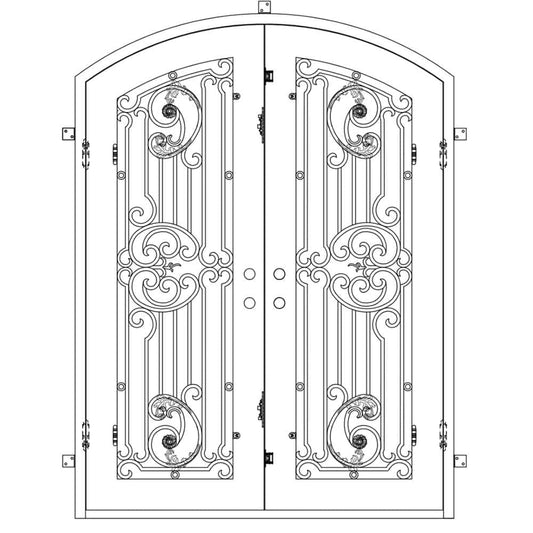 PINKYS Manhattan Black Steel Double Arch Doors