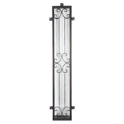 Flat top iron sidelight with intricate design and thermal break.