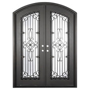 Expressway bronze hued arch design double door with clear glass.