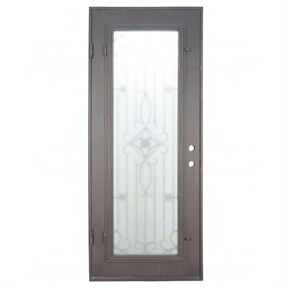 Expressway flat top metal entry door thermally broken in bronze color.