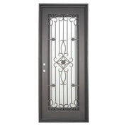 Expressway single flat metal door for cold weather with dual-pane glass in bronze color.