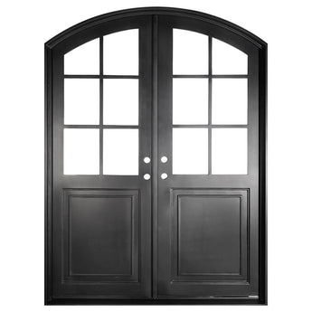 PINKYS Getty Black Double Arch Iron Doors