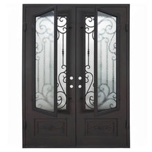 Load image into Gallery viewer, PINKYS Golden Gate Black Double Flat Steel Doors