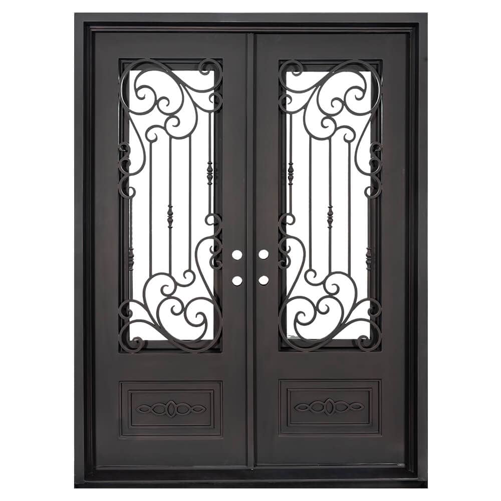 PINKYS Golden Gate Black Double Flat Steel Doors