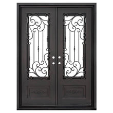 Load image into Gallery viewer, PINKYS Golden Gate Black Double Flat Steel Doors