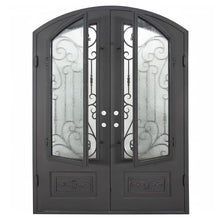 Load image into Gallery viewer, PINKYS Golden Gate Black Exterior Double Arch Steel Doors