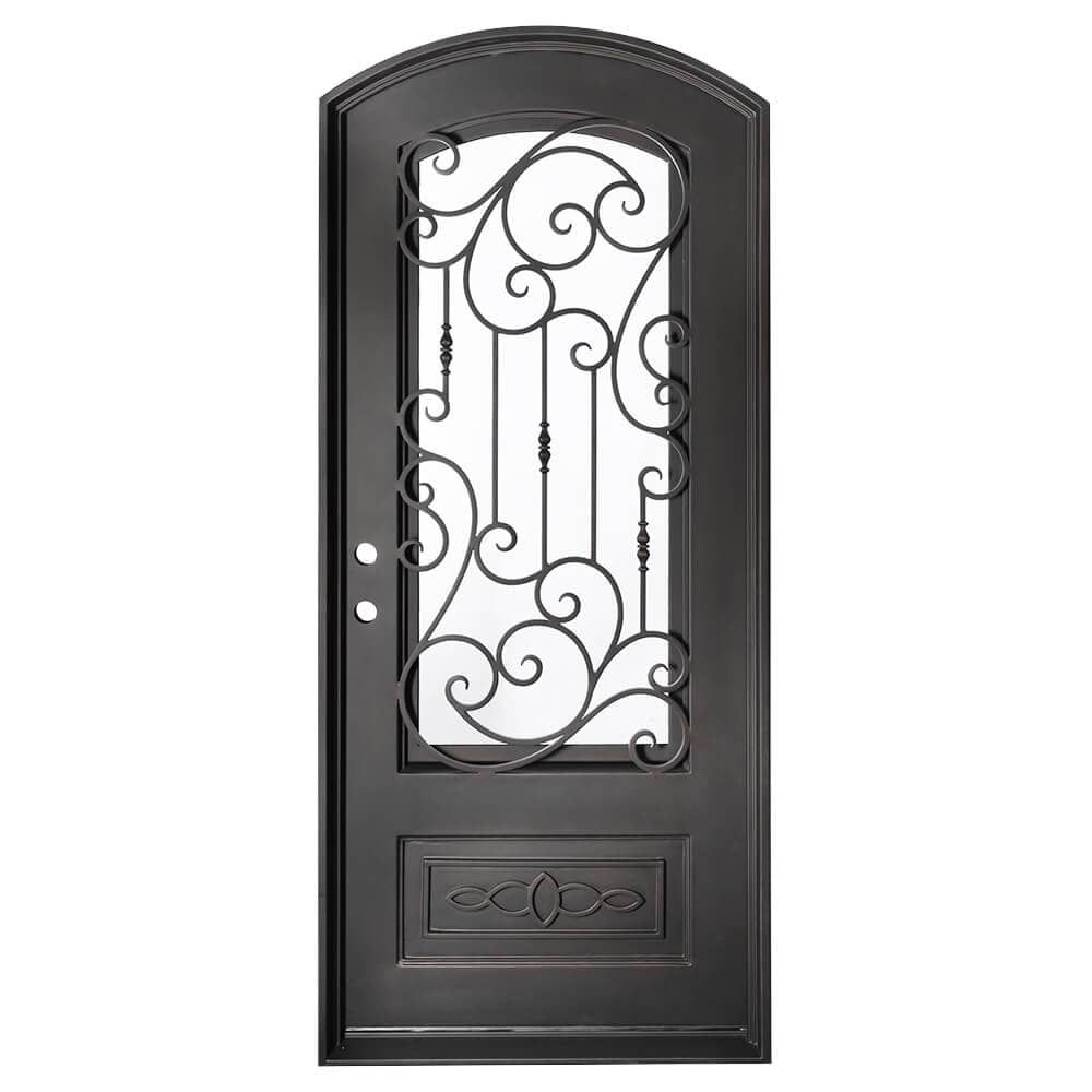 PINKYS Golden Gate Black Single Arch Steel Doors