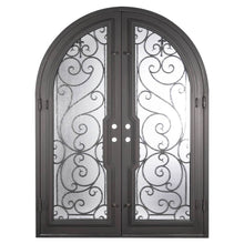 Load image into Gallery viewer, PINKYS Hills Black Exterior Double Full Arch Steel Doors