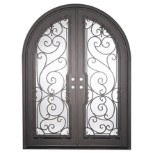 Load image into Gallery viewer, PINKYS Hills Black Exterior Double Full Arch Steel Doors