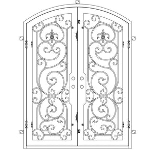 CAD Image of PINKYS Hills Double Arch Exterior Doors
