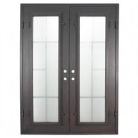 PINKYS Hollywood Black Exterior Double Flat Steel Doors