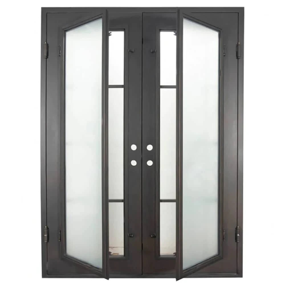 Hollywood thermally broken square top patio door in bronze finish.