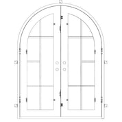 Hollywood radius top iron door with thermal barrier.