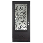 Hope straight top single metal framed door for cold weather in matte black.