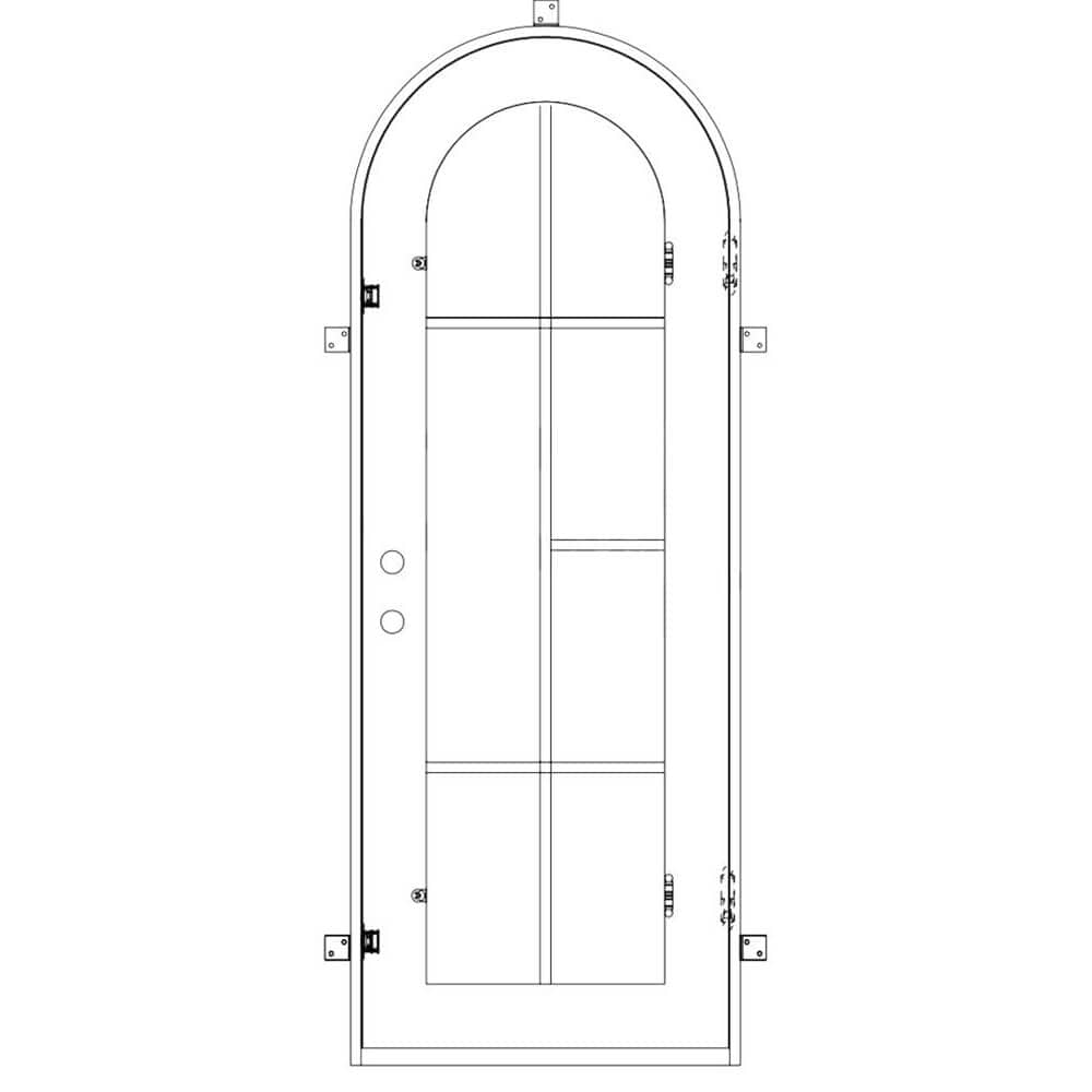 Hollywood thermally broken single full arch exterior door in bronze color.