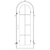 Hollywood thermally broken single full arch exterior door in bronze color.