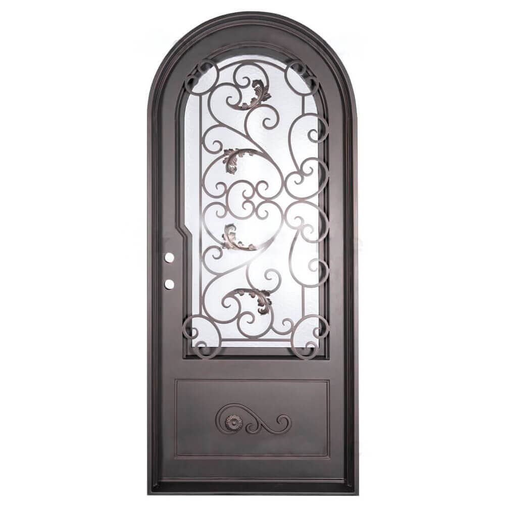 PINKYS Hope Black Steel Single Full Arch Doors