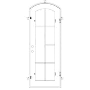 Hollywood arch top metal single swinging door for cold weather.