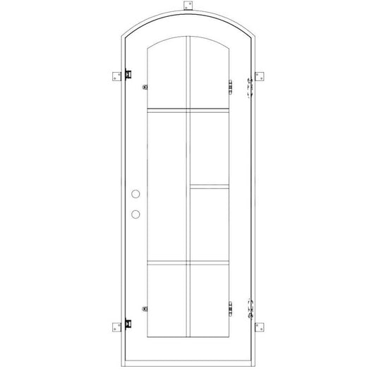 PINKYS Hollywood Black Steel Single Arch Doors