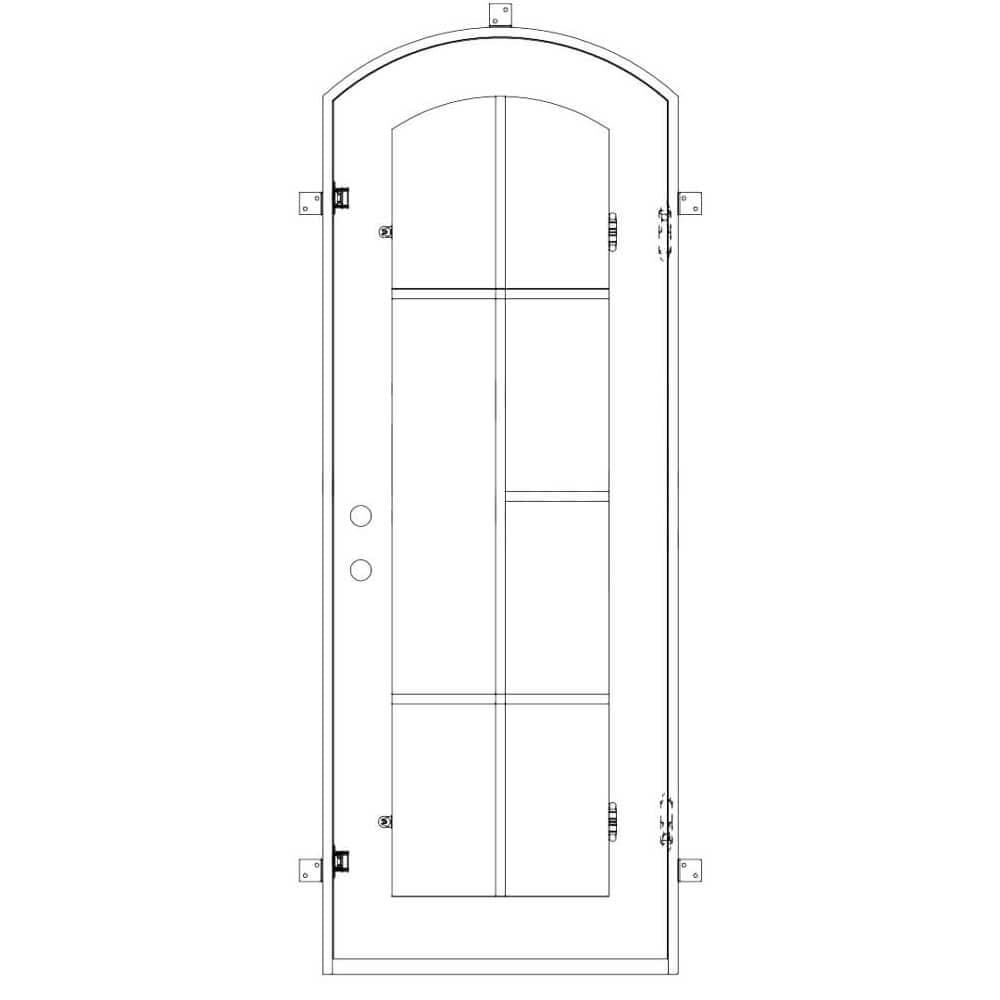 PINKYS Hollywood Black Steel Single Arch Doors