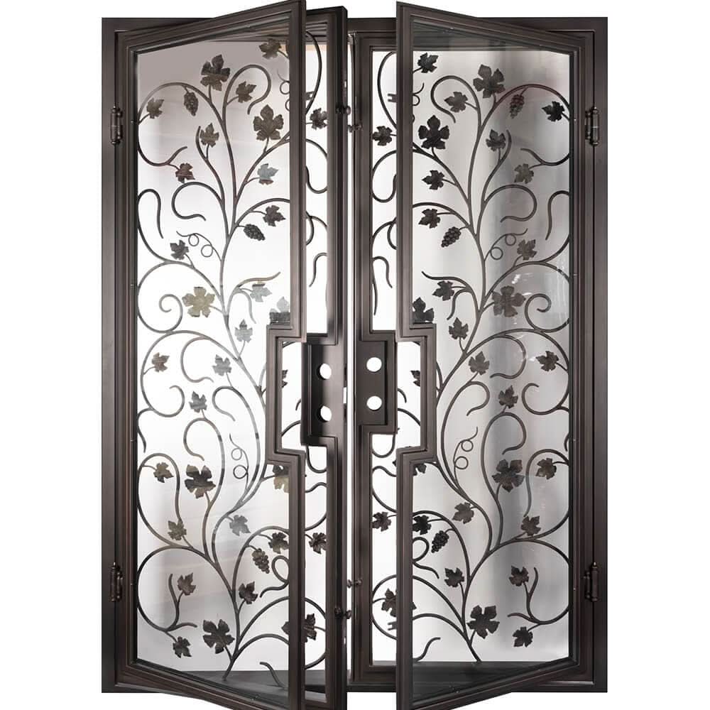 June thermally broken flat top metal door in black finish.