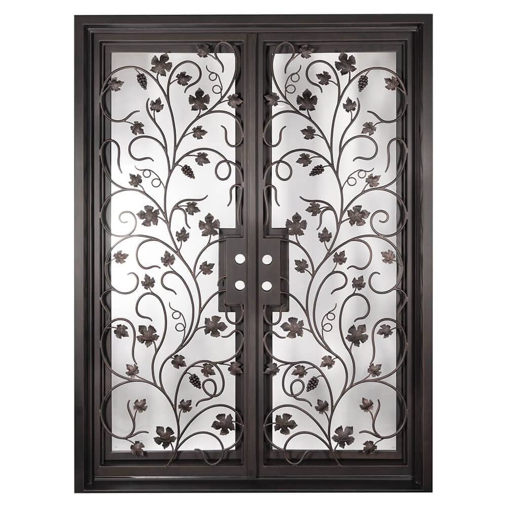 PINKYS June Black Steel Double Flat Doors