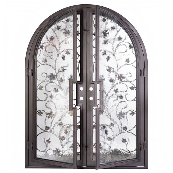 June round top iron door in bronze for cold weather.