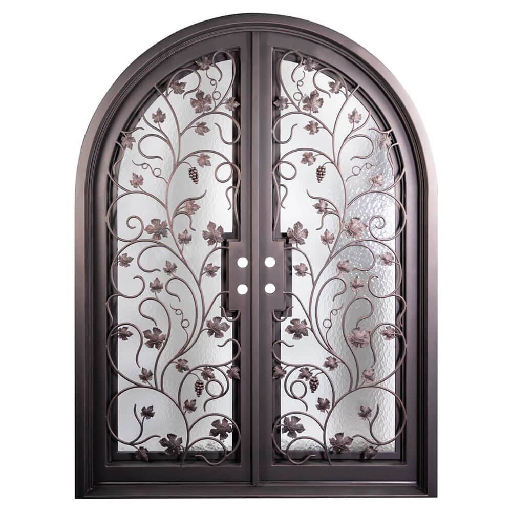 PINKYS June Black Steel Double Full Arch Doors