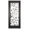 Single entryway door featuring a full pane of glass behind an intricate iron pattern on each door.
