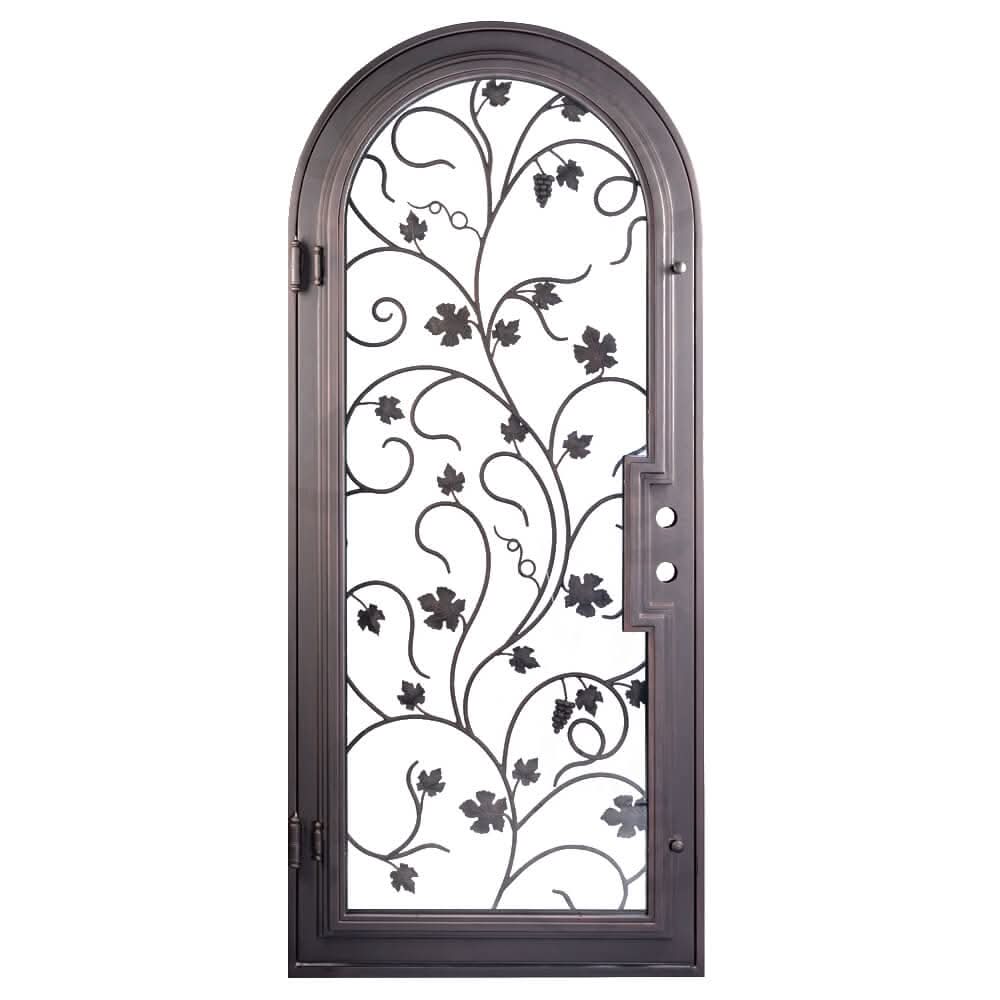 June exterior full arch door with thermal break and tempered glass in black color.
