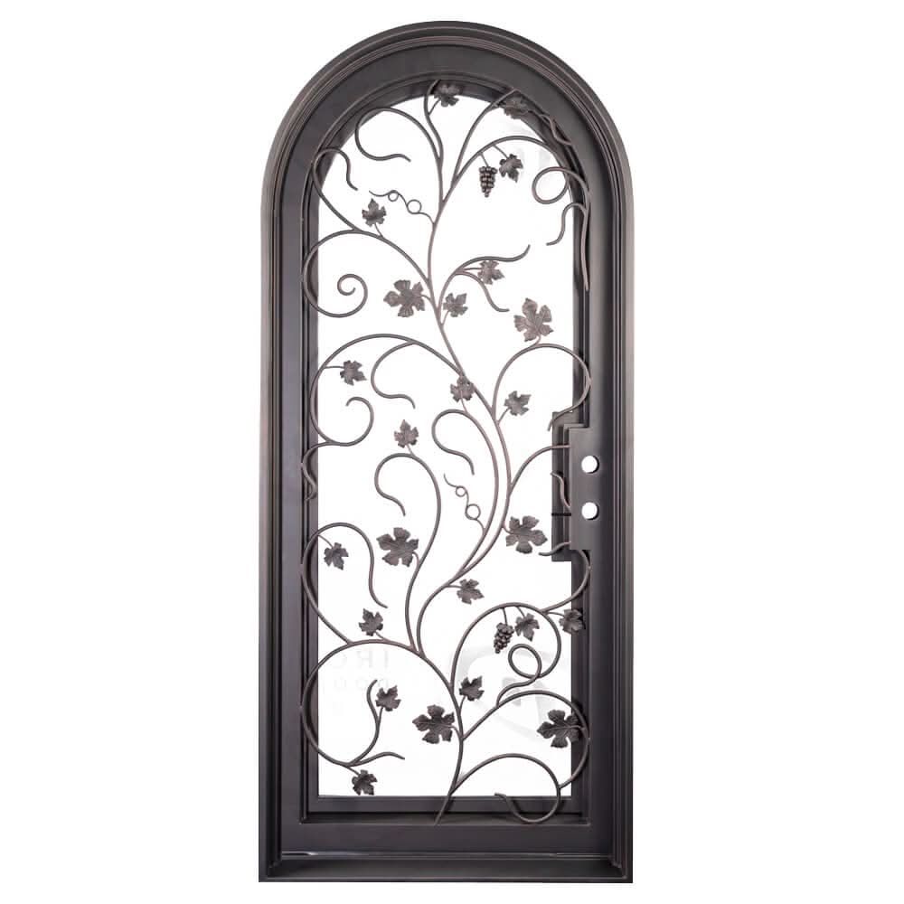 June radius top door thermally broken with double glass in bronze color.